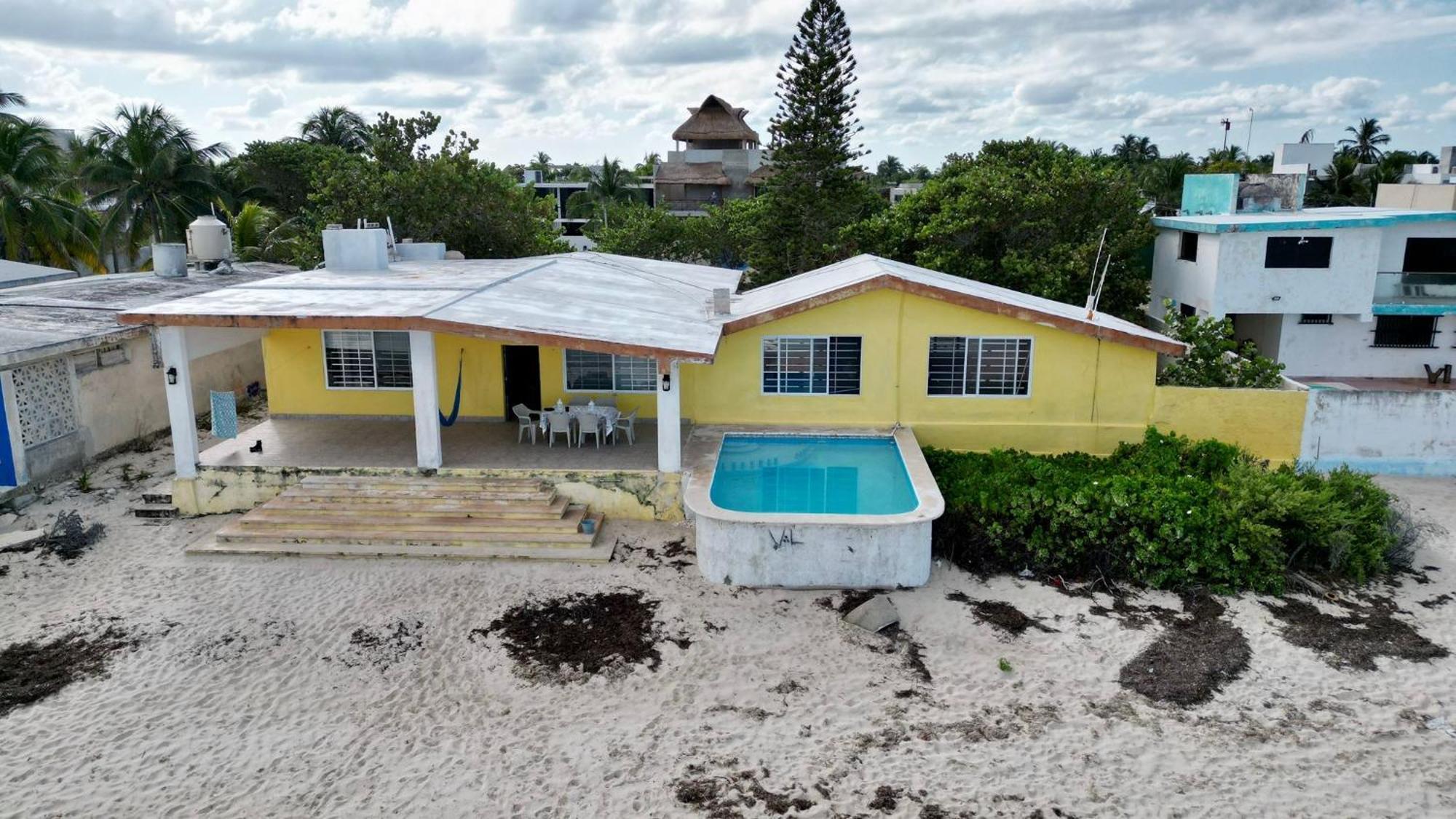 La Casa Amarilla Frente Al Mar Villa Chelem Kültér fotó